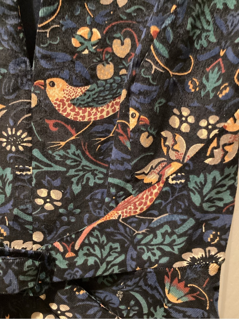Eva Franco Navy Dress with Teal, Red and Gold Floral Accents - Picture 5 of 5